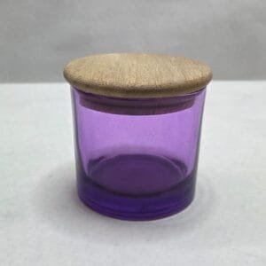 Handcrafted Light Blue Wooden Lid candle in glass jar